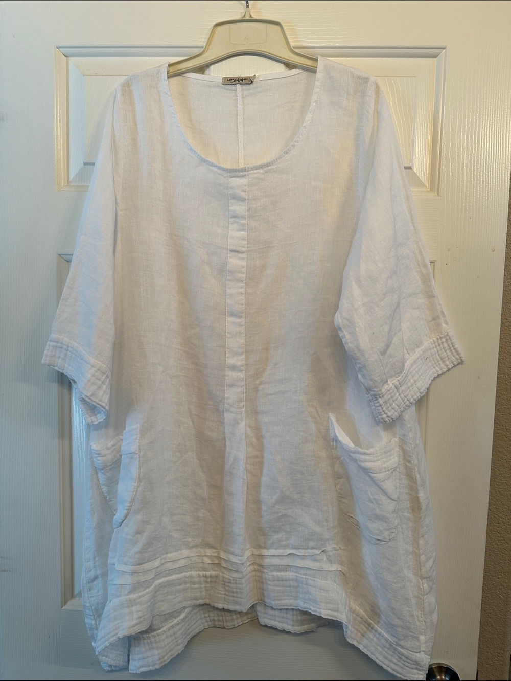 Lightweight White Linen Tunic Top